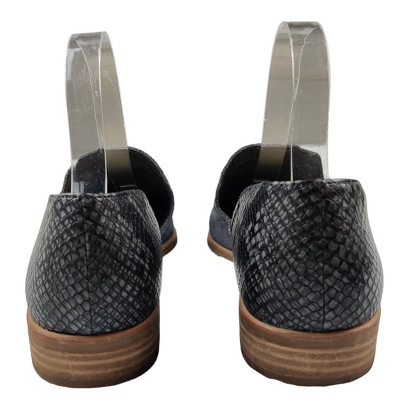 Dolce Vita Gray Suede Leather Flats Kelsa Snake Print Slip On - Picture 6 of 11